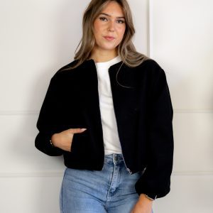 Kara Bomber Jasje Zwart
