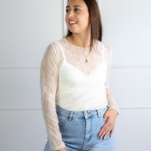 Fabiana Kanten Top Wit - One size