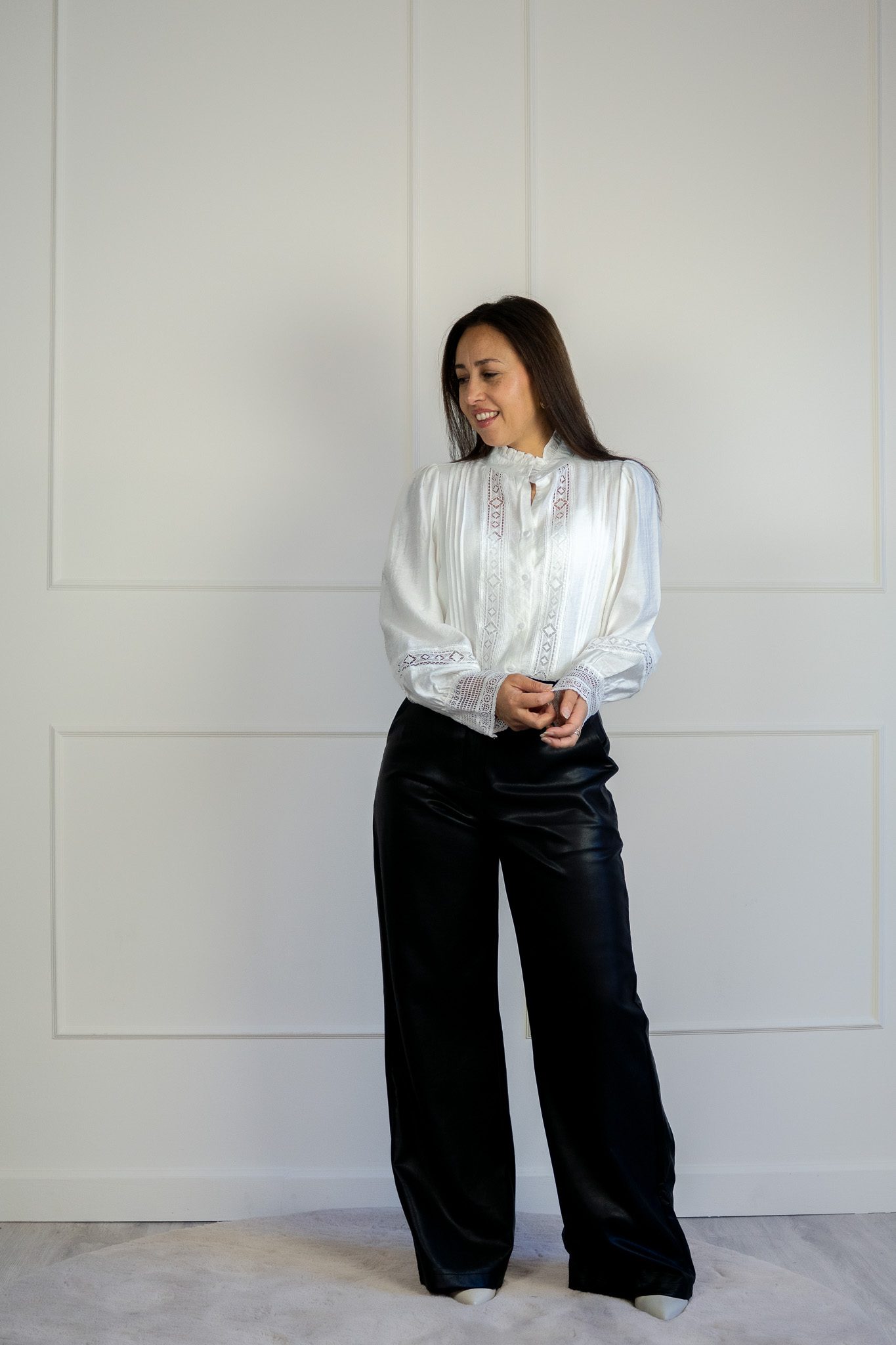 Unika Leren Broek Zwart - Afbeelding 3