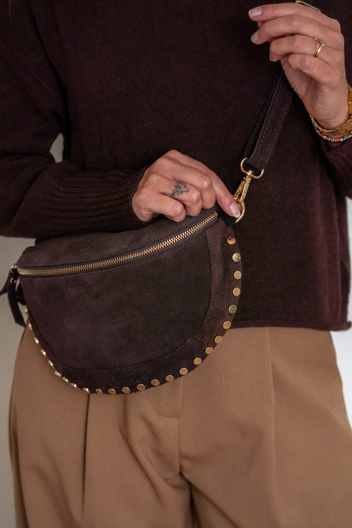 Studs Tas Bruin - Afbeelding 2