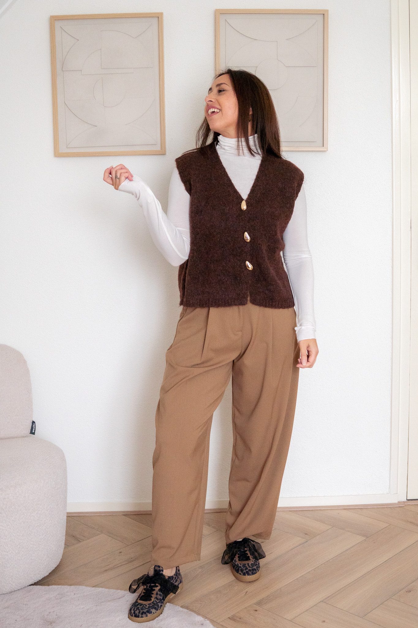 Selena Gilet Bruin - Afbeelding 3