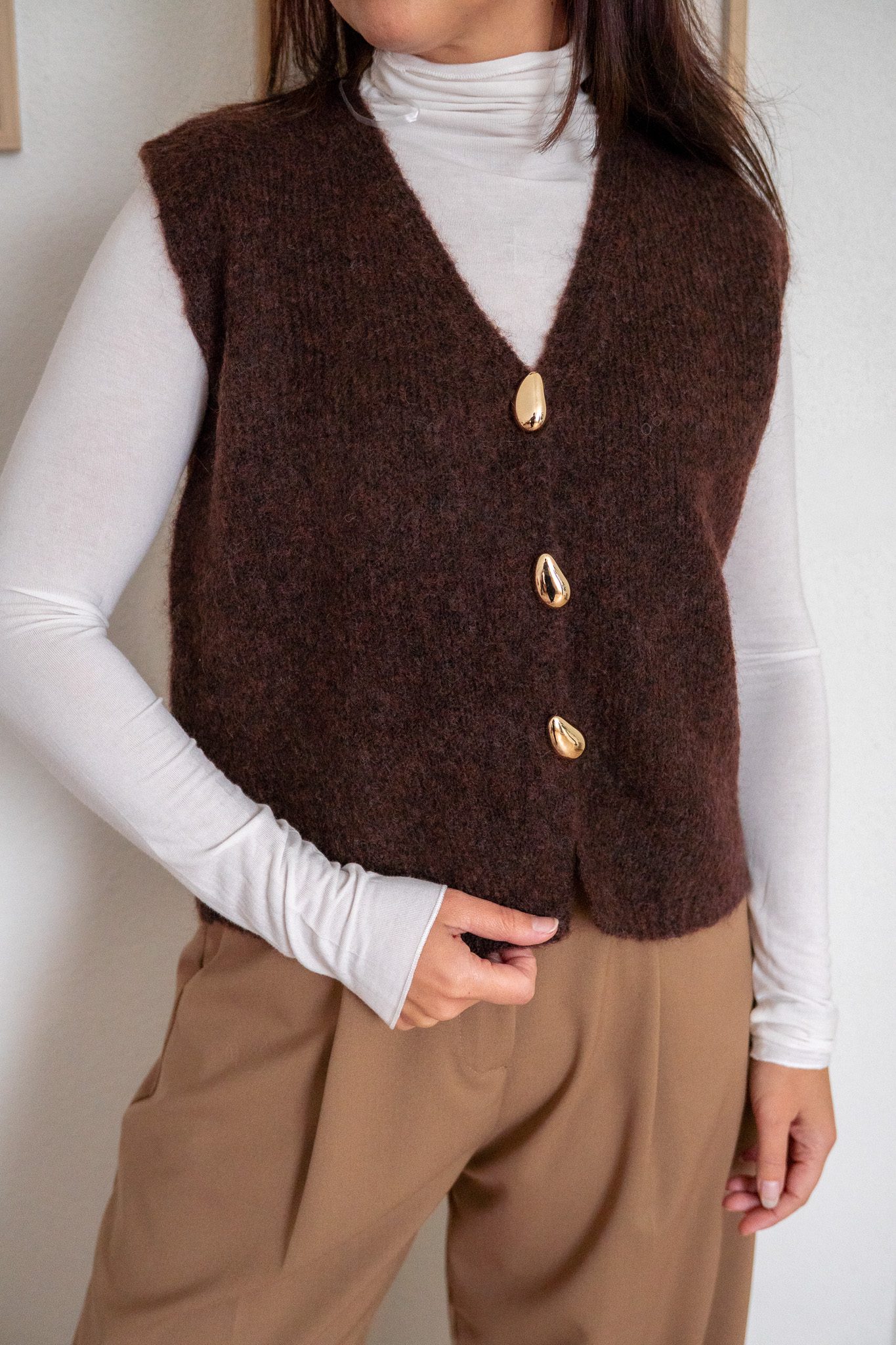 Selena Gilet Bruin - Afbeelding 2