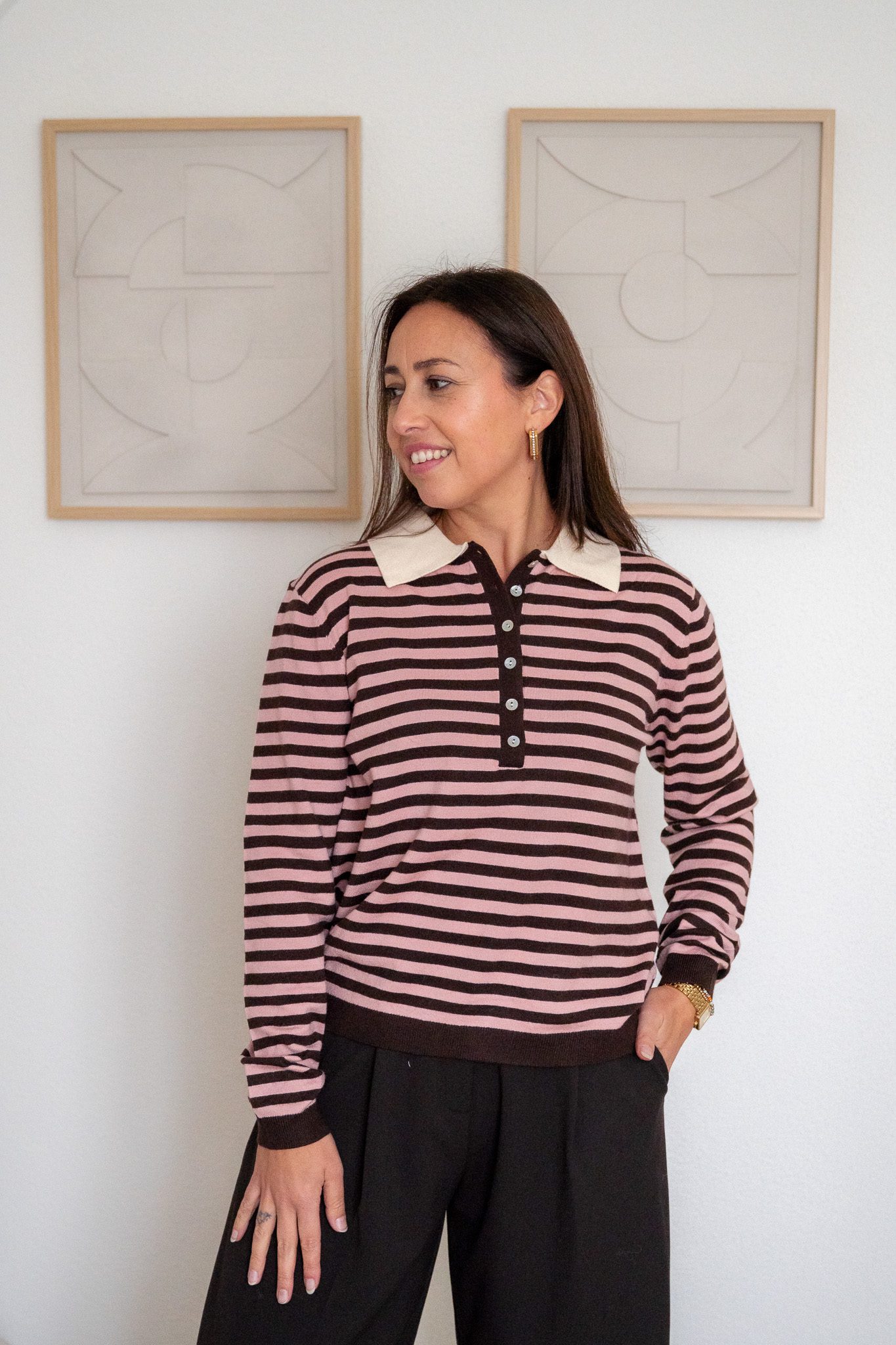 Janou Polo Lange Mouw Gestreept - Afbeelding 3