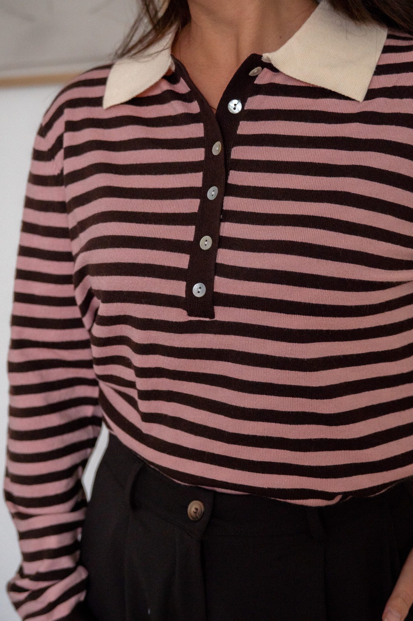 Janou Polo Lange Mouw Gestreept