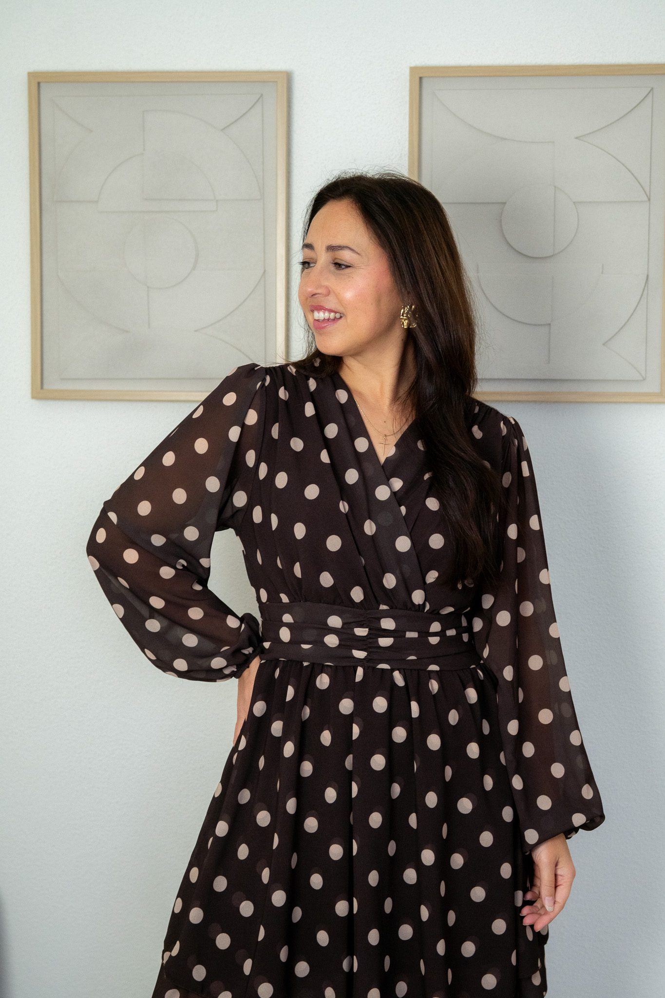 Shanna Jurk Bruin met Stippen - Afbeelding 2