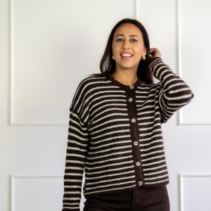 Missy Vest Bruin Gestreept