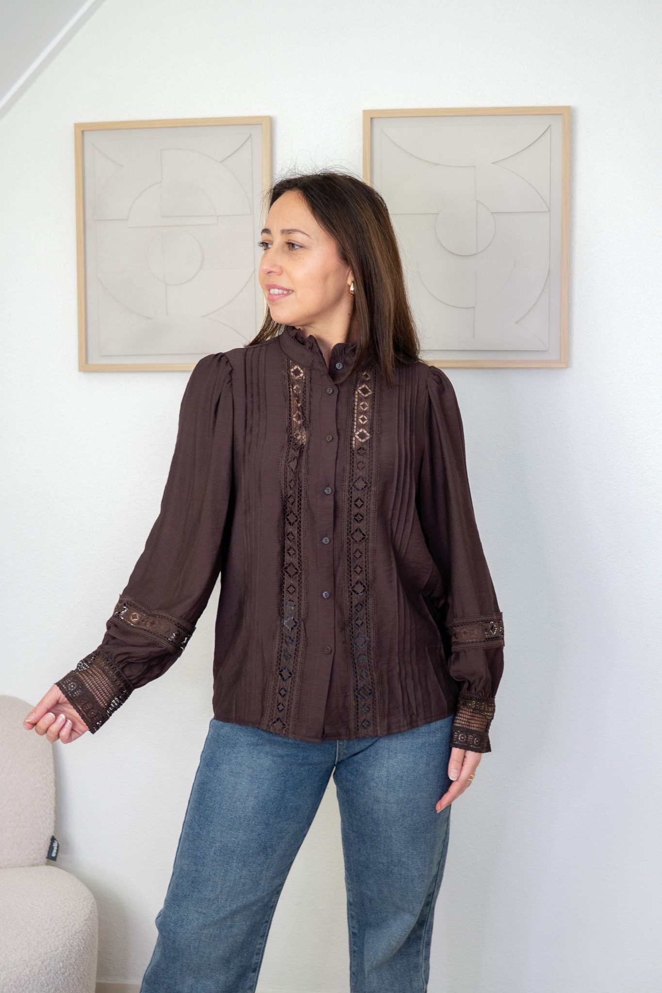 Bisou Blouse Bruin - Afbeelding 3