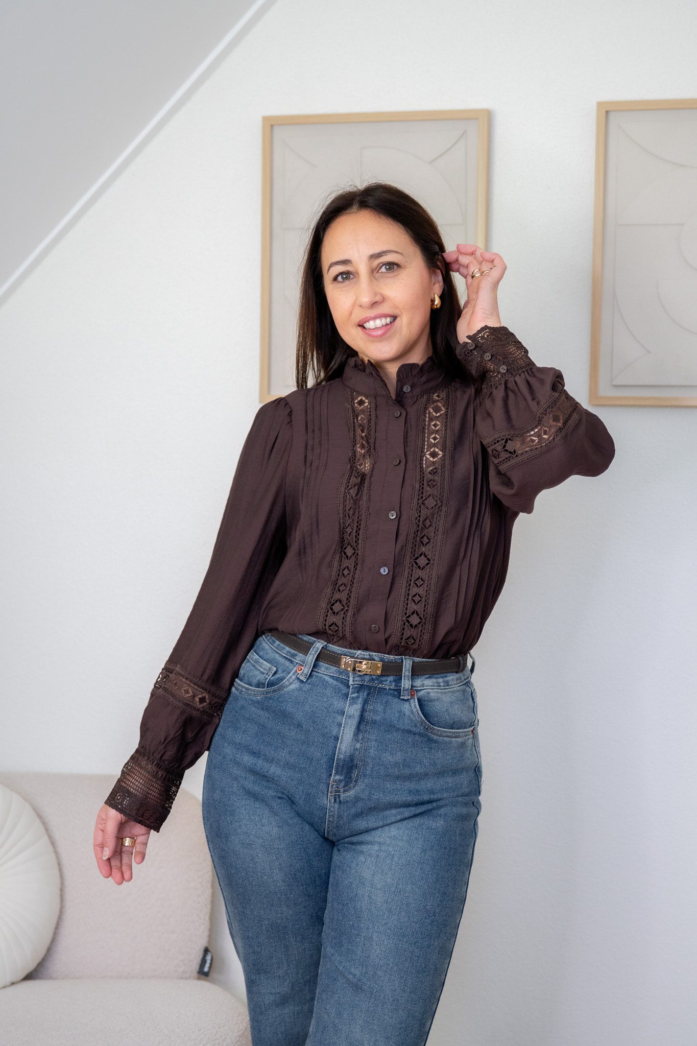 Bisou Blouse Bruin - Afbeelding 4