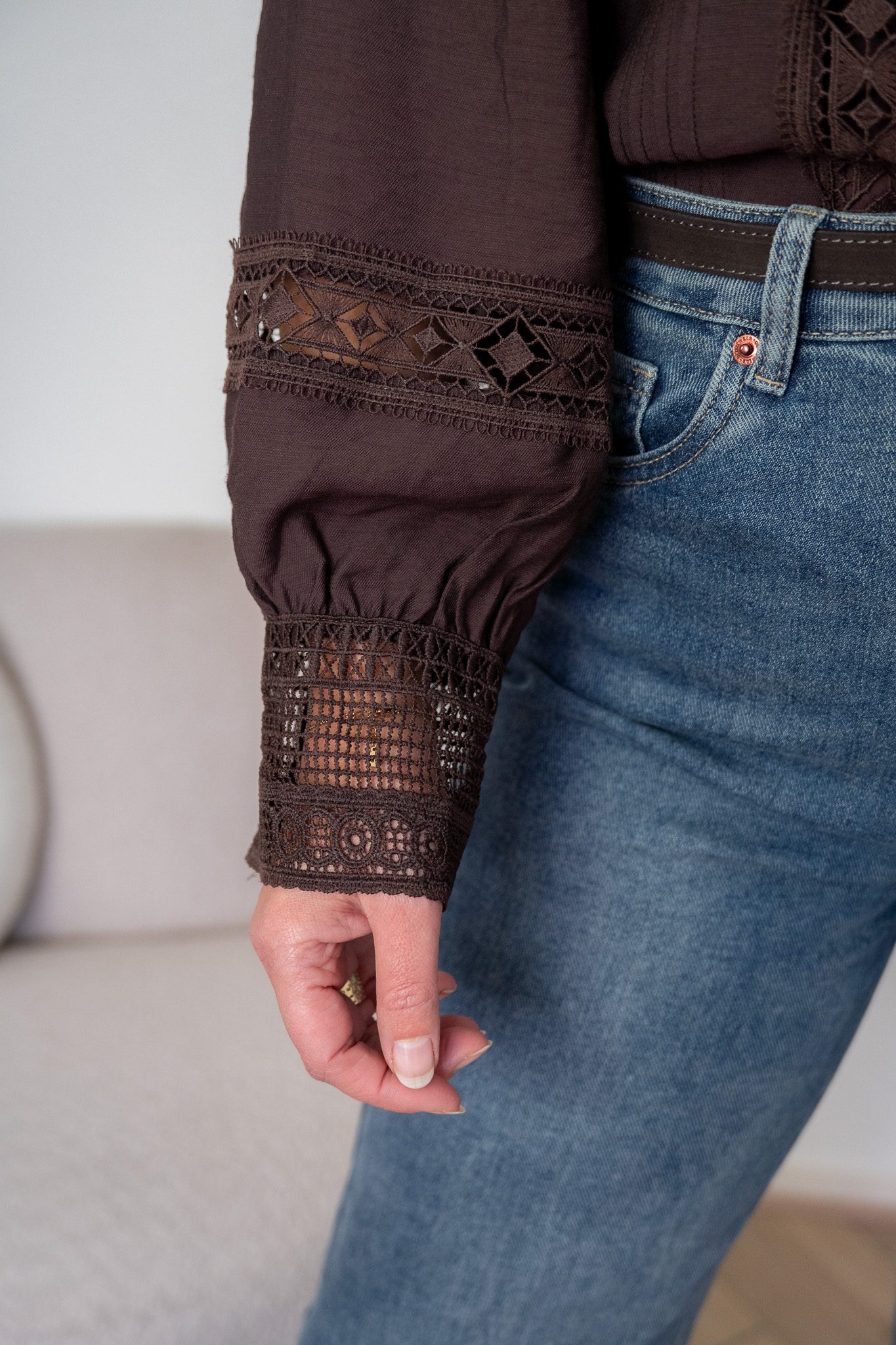 Bisou Blouse Bruin - Afbeelding 2