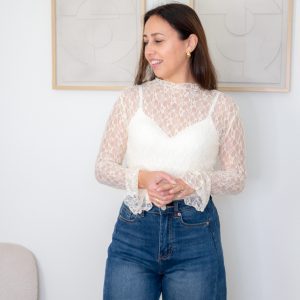 Claire Kanten Top Creme - S/M