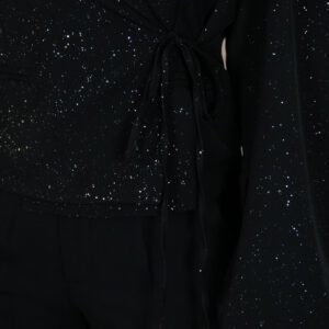 Florine Blazer Zwart pofmouw en Glitter Details