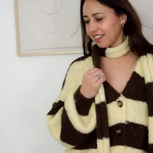 Marlow Stripe Vest Bruin met Geel