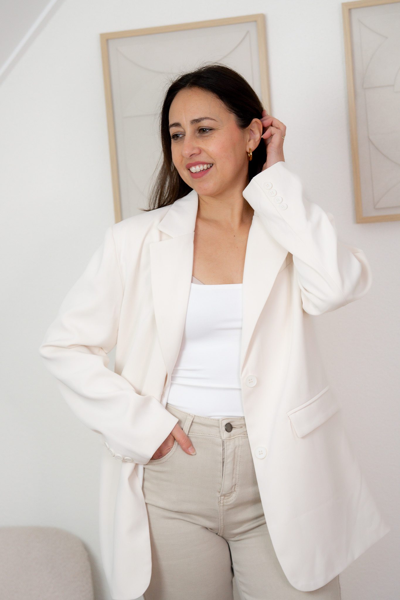 Elodie Blazer Wol Wit