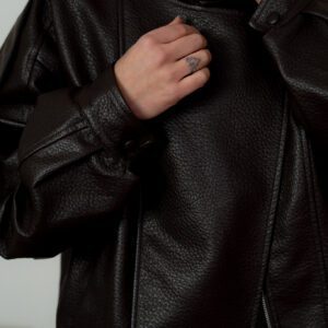 Rizky Vegan Leren Bomber Bruin