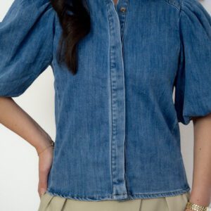 Aila Jeans Blouse Blauw