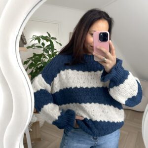 Daisy Trui  Blauw Streep