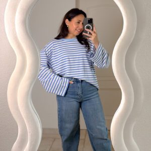 Vinny Gestreepte Longsleeve Blauw/Lichtblauw