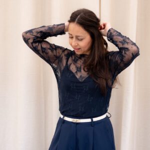 Suzy Kanten Top Blauw