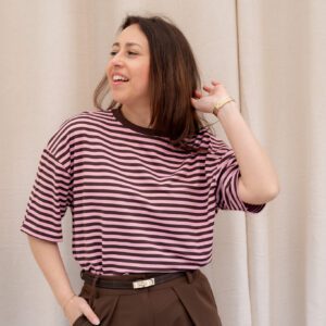 Essey T-Shirt Bruin/Roze Gestreept