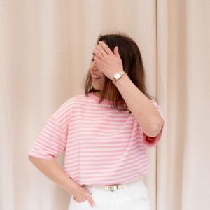 Essey T-Shirt Lichtroze/Wit Gestreept