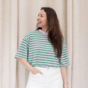 Essey T-Shirt Roze/Groen Gestreept