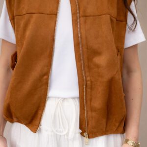 Lux Gilet Suede Bruin